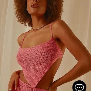Peppermayo - Cancun Crochet Halter Top - Pink